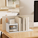 Maxbell Bookend with Drawers Versatile Book End for Shelves for Office Home Magazine White