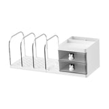 Maxbell Bookend with Drawers Versatile Book End for Shelves for Office Home Magazine White