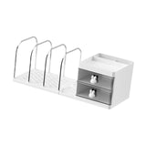 Maxbell Bookend with Drawers Versatile Book End for Shelves for Office Home Magazine White