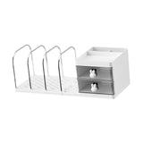Maxbell Bookend with Drawers Versatile Book End for Shelves for Office Home Magazine White