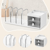 Maxbell Bookend with Drawers Versatile Book End for Shelves for Office Home Magazine White