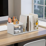 Maxbell Bookend with Drawers Versatile Book End for Shelves for Office Home Magazine White