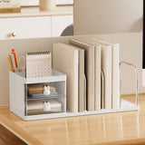 Maxbell Bookend with Drawers Versatile Book End for Shelves for Office Home Magazine White