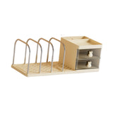Maxbell Bookend with Drawers Versatile Book End for Shelves for Office Home Magazine Yellow