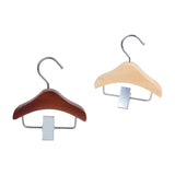 Maxbell Pet Clothes Hanger Wooden Small Clothes Hanging for Doll Newborn Cat Costume Dark Brown