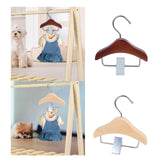 Maxbell Pet Clothes Hanger Wooden Small Clothes Hanging for Doll Newborn Cat Costume Dark Brown