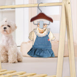 Maxbell Pet Clothes Hanger Wooden Small Clothes Hanging for Doll Newborn Cat Costume Dark Brown