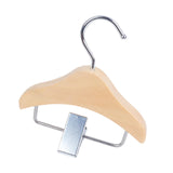 Maxbell Pet Clothes Hanger Wooden Small Clothes Hanging for Doll Newborn Cat Costume Beige