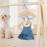 Maxbell Pet Clothes Hanger Wooden Small Clothes Hanging for Doll Newborn Cat Costume Beige