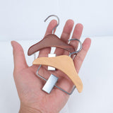 Maxbell Pet Clothes Hanger Wooden Small Clothes Hanging for Doll Newborn Cat Costume Beige