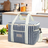 Maxbell Cooler Cooling Tote Lunch Box Travel Beach Party Camping Insulated Lunch Bag Navy