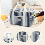 Maxbell Cooler Cooling Tote Lunch Box Travel Beach Party Camping Insulated Lunch Bag Navy
