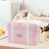 Maxbell Cooler Cooling Tote Lunch Box Travel Beach Party Camping Insulated Lunch Bag Pink