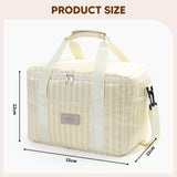 Maxbell Cooler Cooling Tote Lunch Box Travel Beach Party Camping Insulated Lunch Bag Beige
