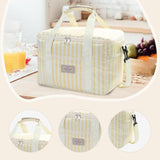 Maxbell Cooler Cooling Tote Lunch Box Travel Beach Party Camping Insulated Lunch Bag Beige