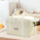 Maxbell Cooler Cooling Tote Lunch Box Travel Beach Party Camping Insulated Lunch Bag Beige