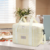 Maxbell Cooler Cooling Tote Lunch Box Travel Beach Party Camping Insulated Lunch Bag Beige