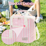 Maxbell Insulated Lunch Bag Picnic Lunch Box Kayaking Party Home Cooler Cooling Tote Pink