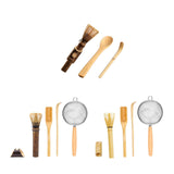 Maxbell Matcha Whisk Set for Beginners Ceremony Accessories Mixer Brush Matcha Tools Dark 3pcs set