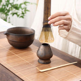 Maxbell Matcha Whisk Set for Beginners Ceremony Accessories Mixer Brush Matcha Tools Dark 3pcs set