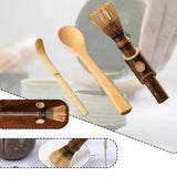 Maxbell Matcha Whisk Set for Beginners Ceremony Accessories Mixer Brush Matcha Tools Dark 3pcs set
