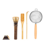 Maxbell Matcha Whisk Set for Beginners Ceremony Accessories Mixer Brush Matcha Tools Dark 4pcs set