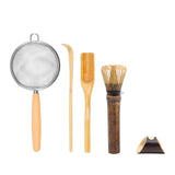 Maxbell Matcha Whisk Set for Beginners Ceremony Accessories Mixer Brush Matcha Tools Dark 4pcs set