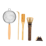 Maxbell Matcha Whisk Set for Beginners Ceremony Accessories Mixer Brush Matcha Tools Dark 4pcs set