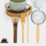 Maxbell Matcha Whisk Set for Beginners Ceremony Accessories Mixer Brush Matcha Tools Dark 4pcs set