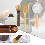 Maxbell Matcha Whisk Set for Beginners Ceremony Accessories Mixer Brush Matcha Tools Dark 4pcs set