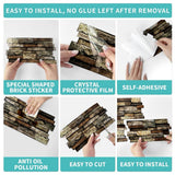 Maxbell 48 Pieces Stone Brick Self Adhesive Wallpaper for Kitchen Bedroom Backsplash A