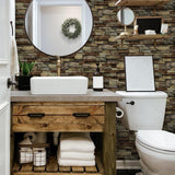 Maxbell 48 Pieces Stone Brick Self Adhesive Wallpaper for Kitchen Bedroom Backsplash A