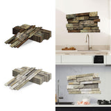 Maxbell 48 Pieces Stone Brick Self Adhesive Wallpaper for Kitchen Bedroom Backsplash A
