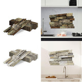 Maxbell 48 Pieces Stone Brick Self Adhesive Wallpaper for Kitchen Bedroom Backsplash A
