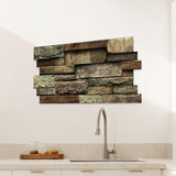 Maxbell 48 Pieces Stone Brick Self Adhesive Wallpaper for Kitchen Bedroom Backsplash A