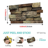 Maxbell 48 Pieces Stone Brick Self Adhesive Wallpaper for Kitchen Bedroom Backsplash A