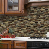 Maxbell 48 Pieces Stone Brick Self Adhesive Wallpaper for Kitchen Bedroom Backsplash A