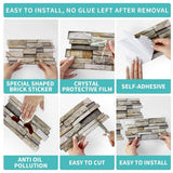 Maxbell 48 Pieces Stone Brick Self Adhesive Wallpaper for Kitchen Bedroom Backsplash B