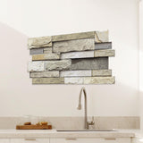 Maxbell 48 Pieces Stone Brick Self Adhesive Wallpaper for Kitchen Bedroom Backsplash B