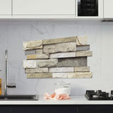 Maxbell 48 Pieces Stone Brick Self Adhesive Wallpaper for Kitchen Bedroom Backsplash B