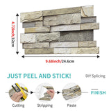 Maxbell 48 Pieces Stone Brick Self Adhesive Wallpaper for Kitchen Bedroom Backsplash B