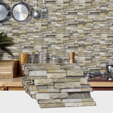 Maxbell 48 Pieces Stone Brick Self Adhesive Wallpaper for Kitchen Bedroom Backsplash B