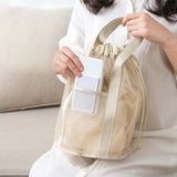 Maxbell Mesh Shower Tote Bag Convenient Portable for Camping Accessories Beach White