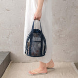 Maxbell Mesh Shower Tote Bag Convenient Portable for Camping Accessories Beach Black