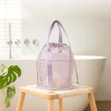 Maxbell Mesh Shower Tote Bag Convenient Portable for Camping Accessories Beach Purple