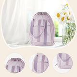 Maxbell Mesh Shower Tote Bag Convenient Portable for Camping Accessories Beach Purple