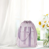 Maxbell Mesh Shower Tote Bag Convenient Portable for Camping Accessories Beach Purple