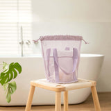 Maxbell Mesh Shower Tote Bag Convenient Portable for Camping Accessories Beach Purple