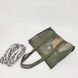 Maxbell Mesh Shower Tote Bag Basket Bath Organizer for Swimming Bathroom Beach Green