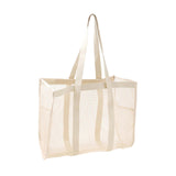 Maxbell Mesh Shower Tote Bag Basket Bath Organizer for Swimming Bathroom Beach White